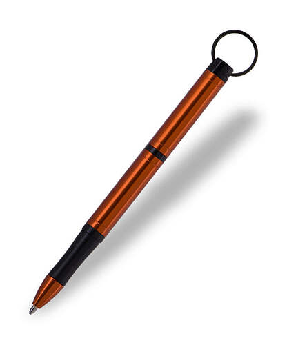 An orange Fisher Backpacker pen